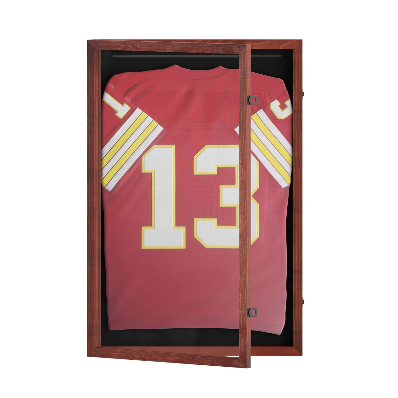HBCY Creations Jersey Display Case - Solid Wood with UV Treated Acrylic Window - Anti-Theft Lock with 2 Keys - For All Types of Jerseys